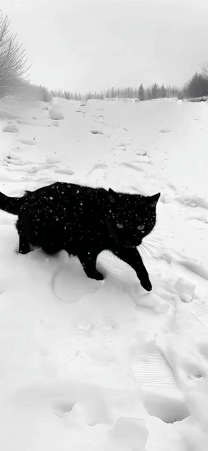 Hình nền đen trắng con mèo