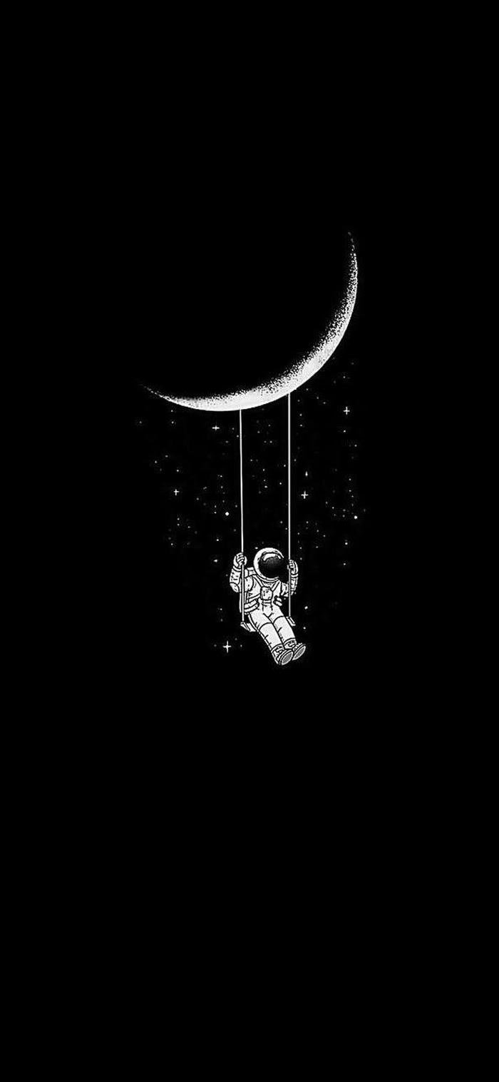 Hình nền đen trắng phi hành gia