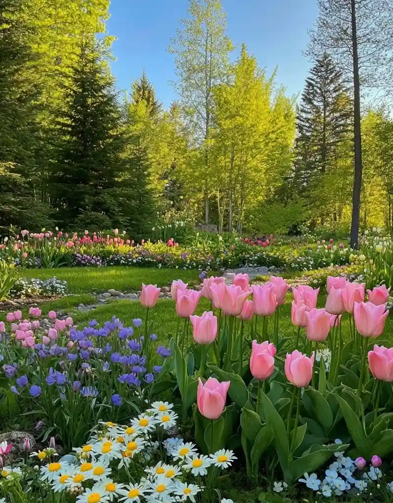 Hình nền hoa tươi sáng tông màu rực rỡ