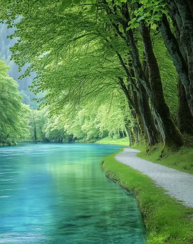 Hình nền phong cảnh núi rừng gam màu hài hòa