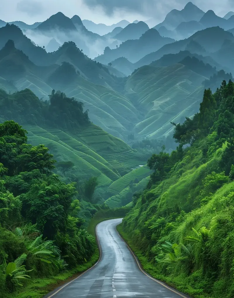 Hình nền phong cảnh núi rừng không gian yên tĩnh