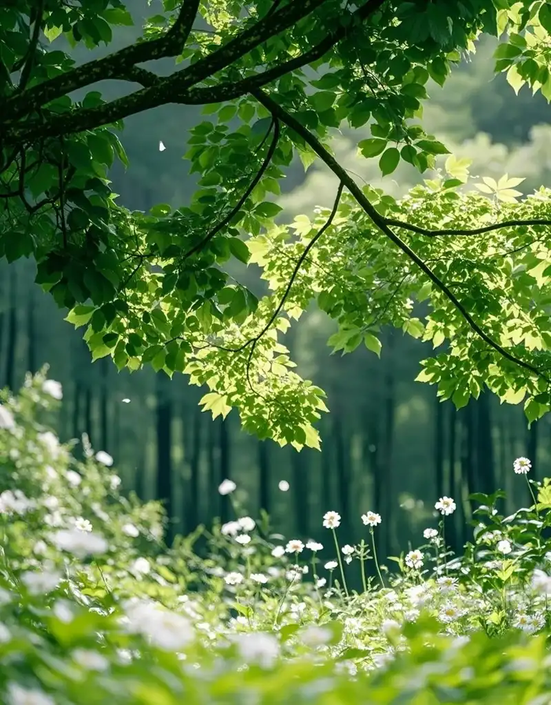 Hình nền phong cảnh núi rừng mang hơi thở tự nhiên