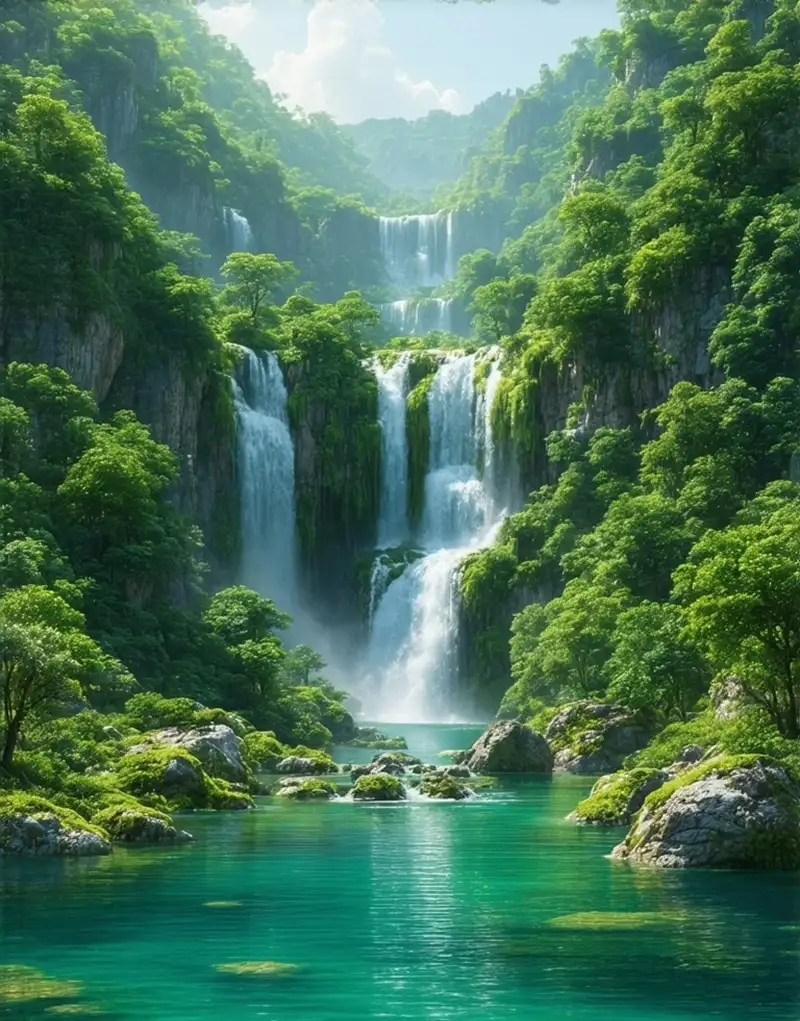 Hình nền phong cảnh núi rừng mang nét hoang sơ