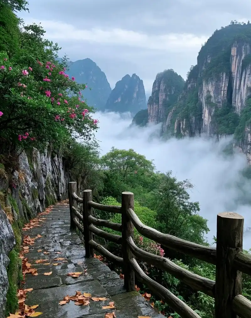 Hình nền phong cảnh núi rừng phong cách nghệ thuật