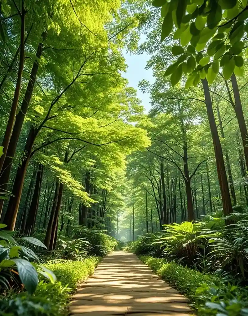 Hình nền phong cảnh núi rừng sắc xanh dịu nhẹ