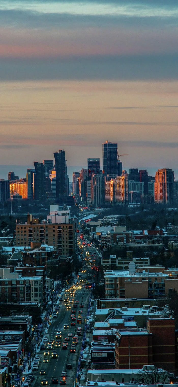 Hình nền thành phố buổi tối huyền diệu