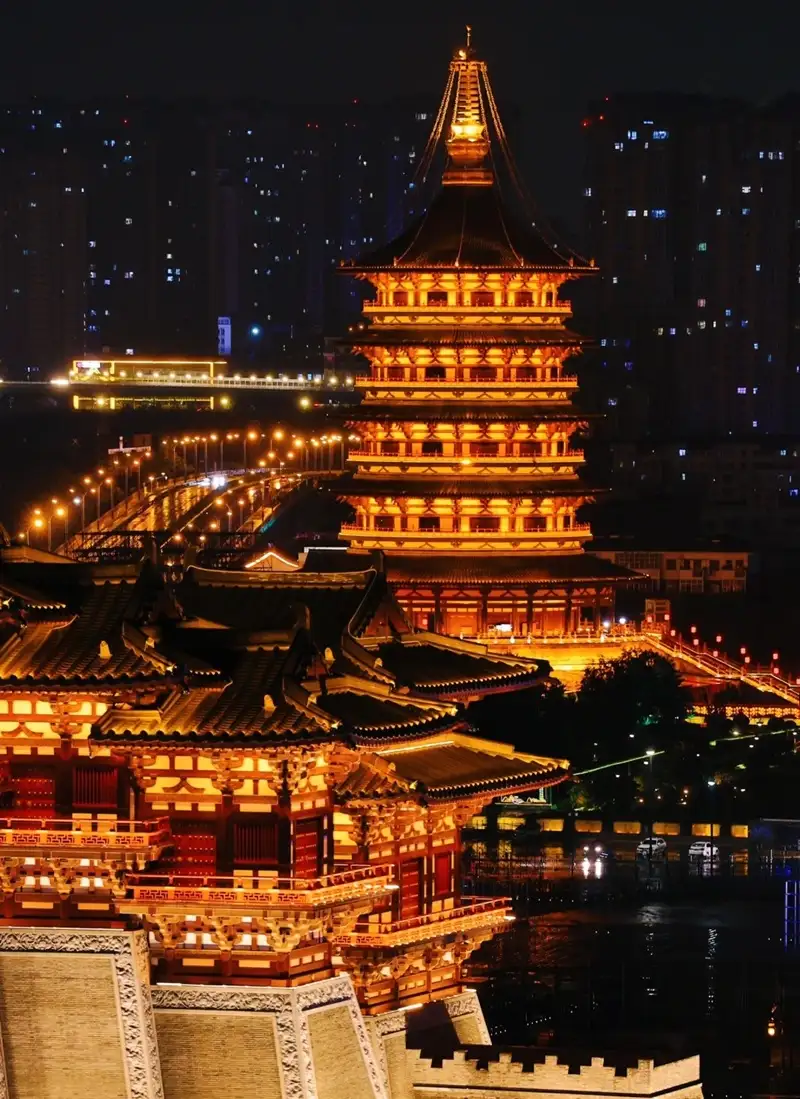 Hình nền thành phố đêm ánh đèn nghệ thuật