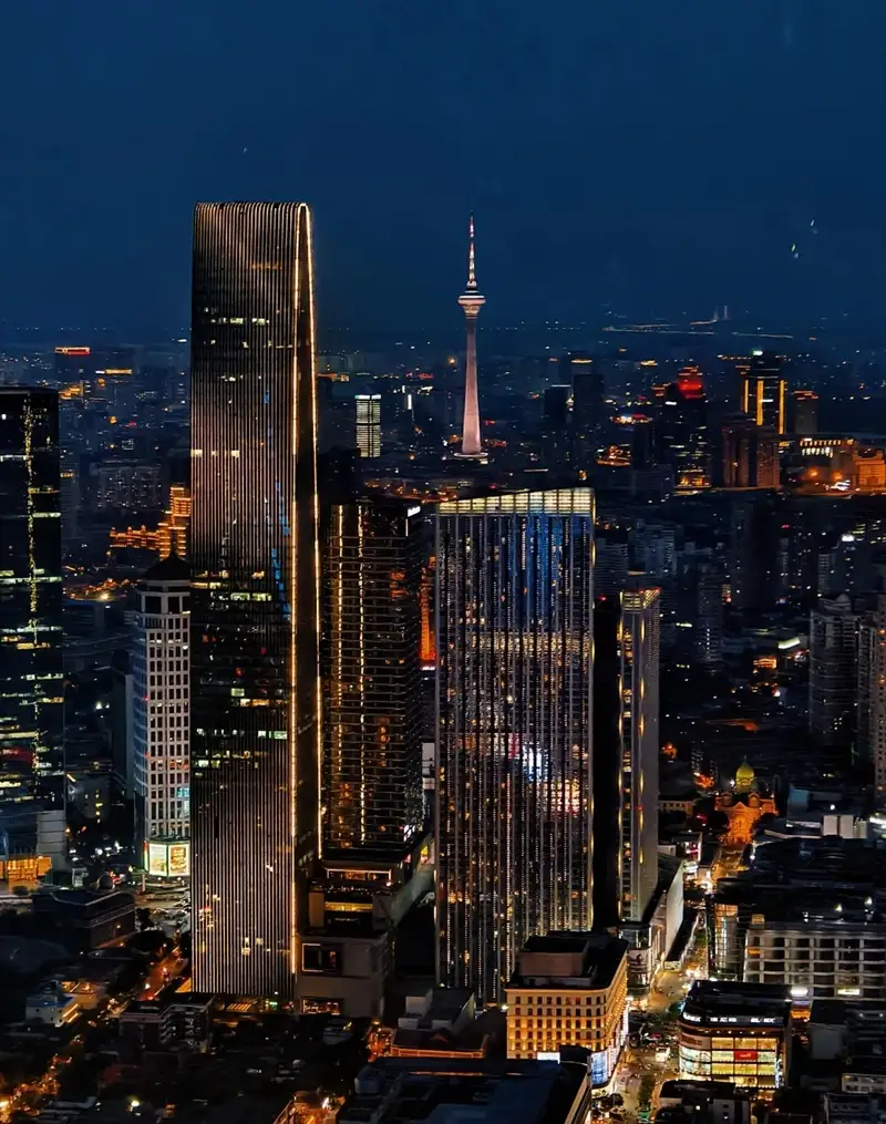 Hình nền thành phố đêm góc nhìn trên cao