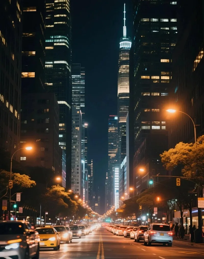 Hình nền thành phố đêm không gian mở rộng