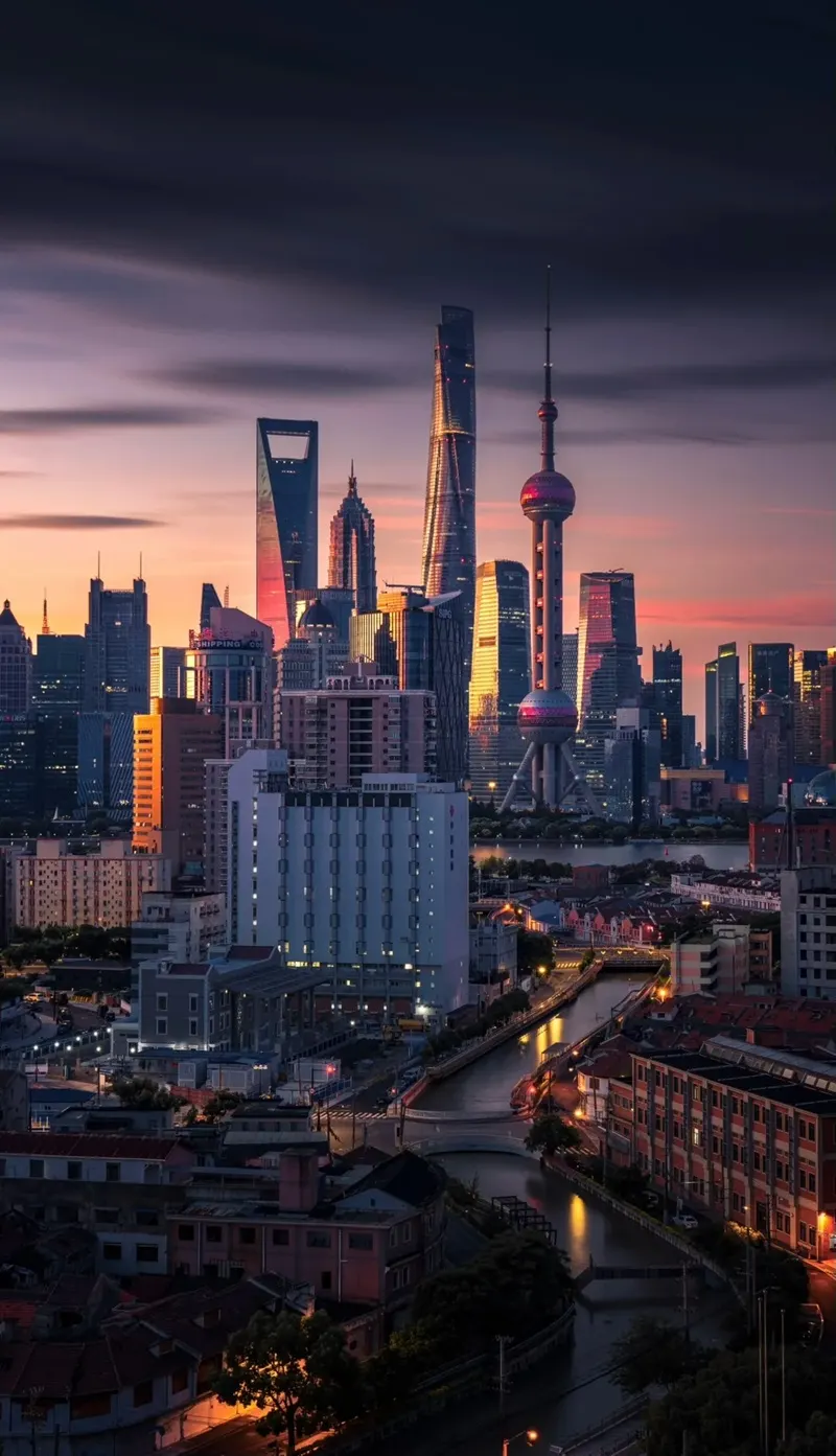 Hình nền thành phố đêm nghệ thuật tối giản