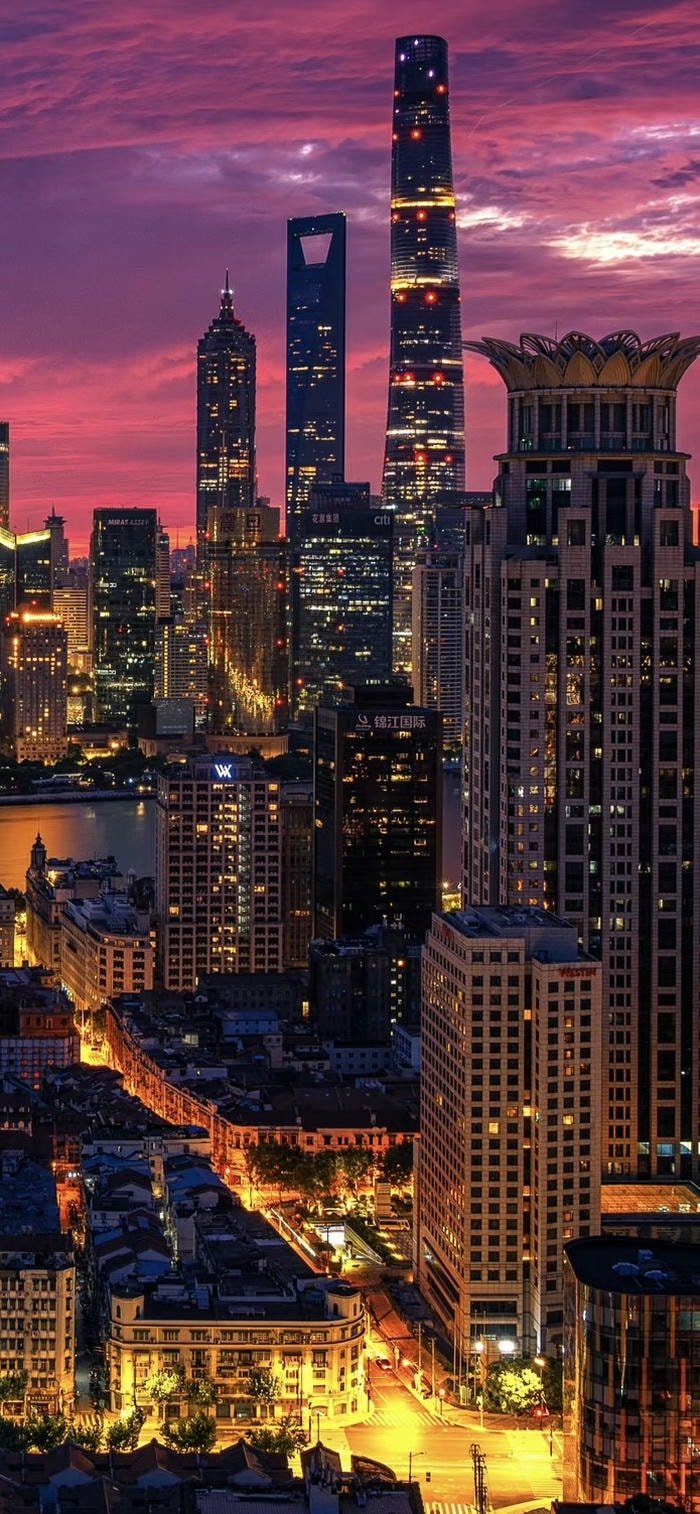 Hình nền thành phố lung linh đêm tối