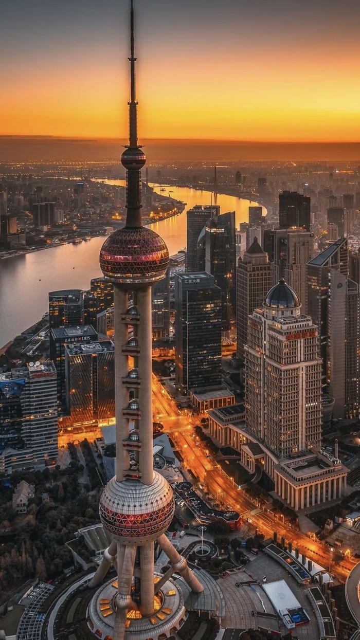 Hình nền thành phố nhìn từ trên cao