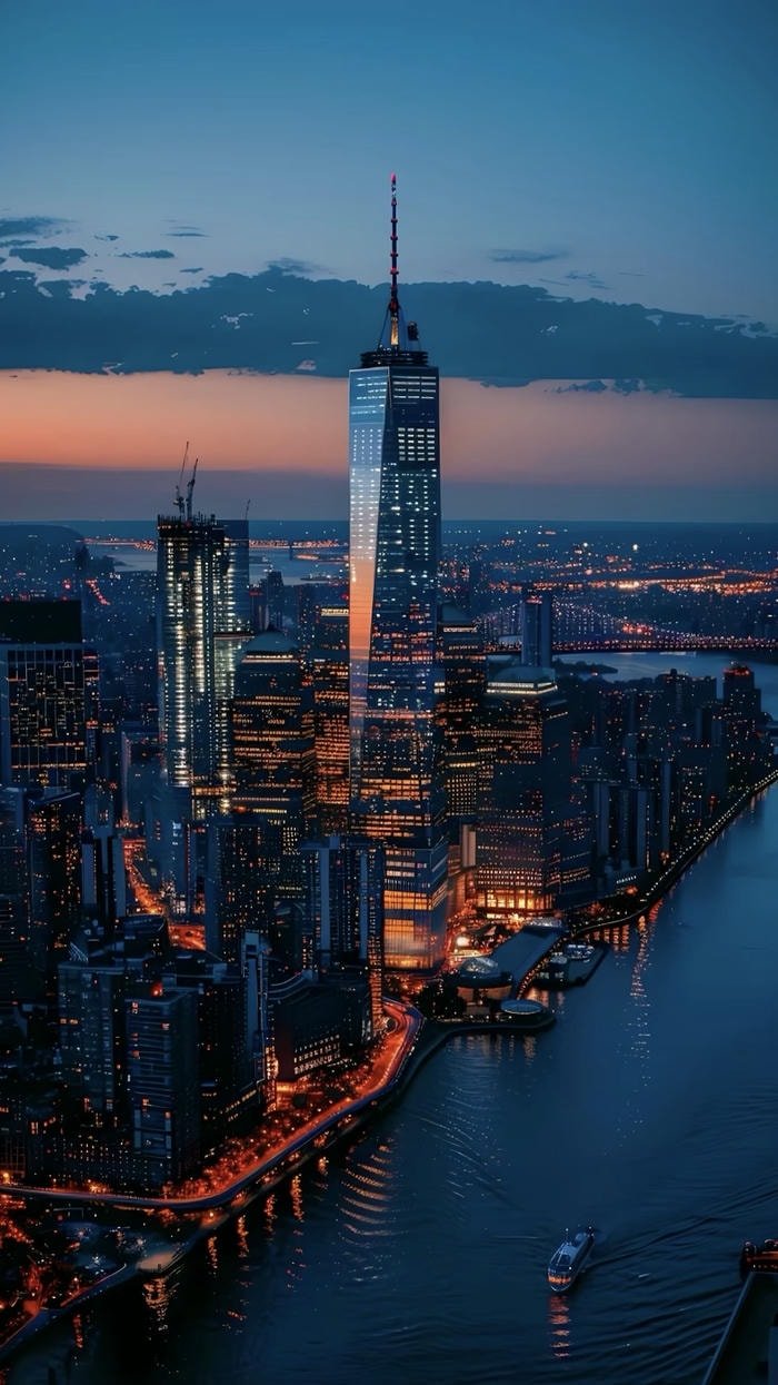 Hình nền thành phố rực rỡ đèn đường