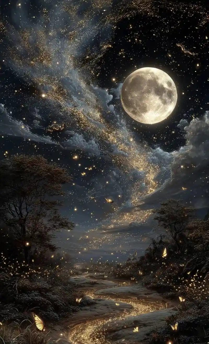 Hình nền vũ trụ huyền bí ánh sáng kỳ ảo