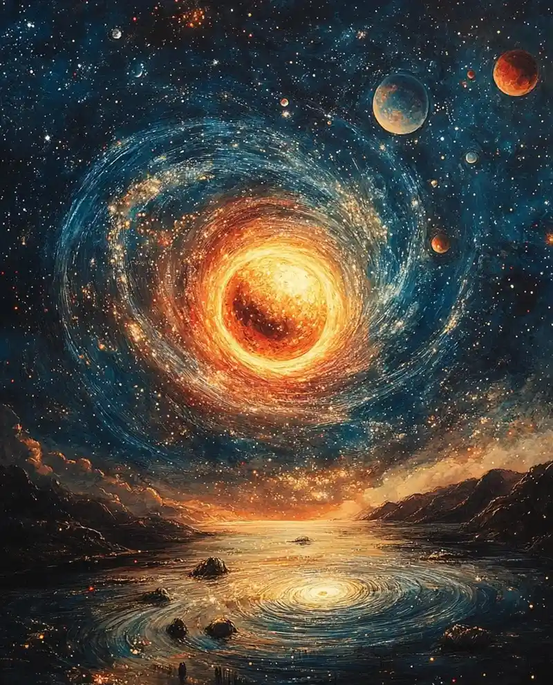 Hình nền vũ trụ huyền bí đầy cảm hứng