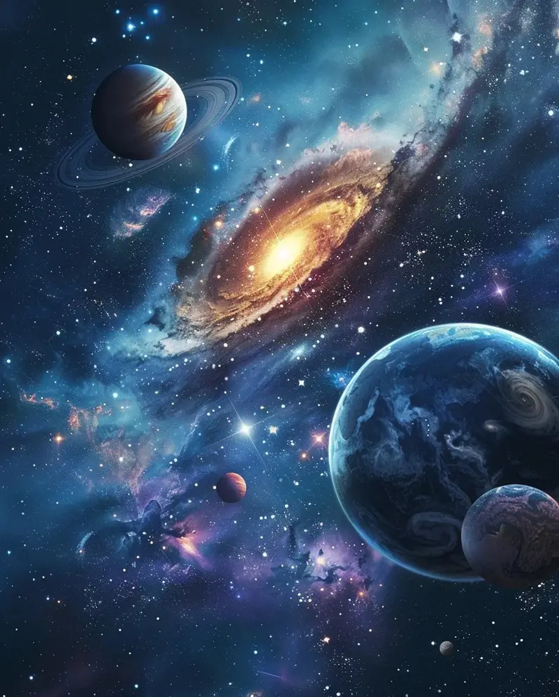 Hình nền vũ trụ huyền bí hành tinh xa xôi