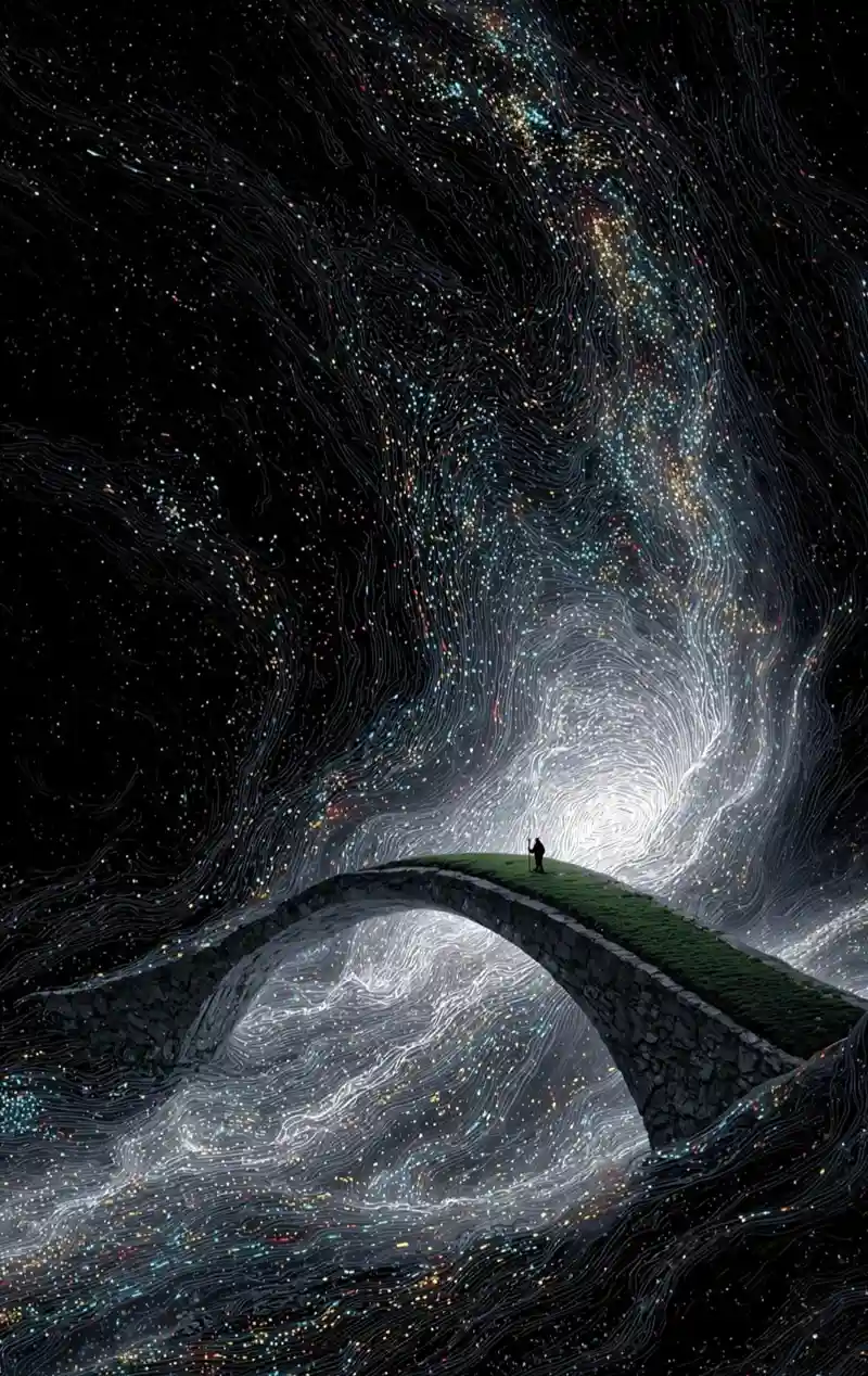 Hình nền vũ trụ huyền bí không gian đa chiều