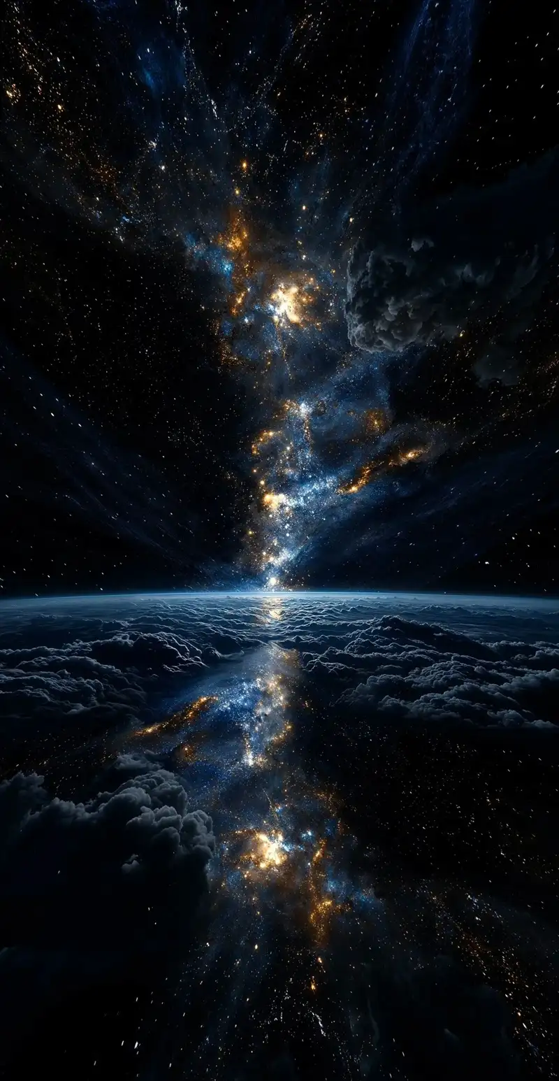 Hình nền vũ trụ huyền bí ngôi sao lấp lánh