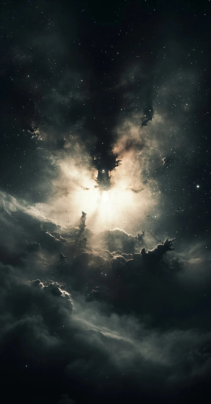 Hình nền vũ trụ huyền bí sắc tím huyền ảo