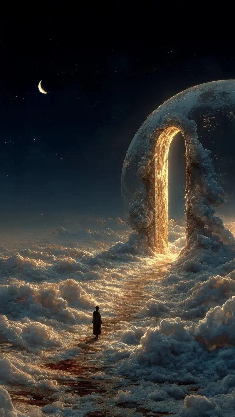 Hình nền vũ trụ huyền bí sắc xanh huyền bí