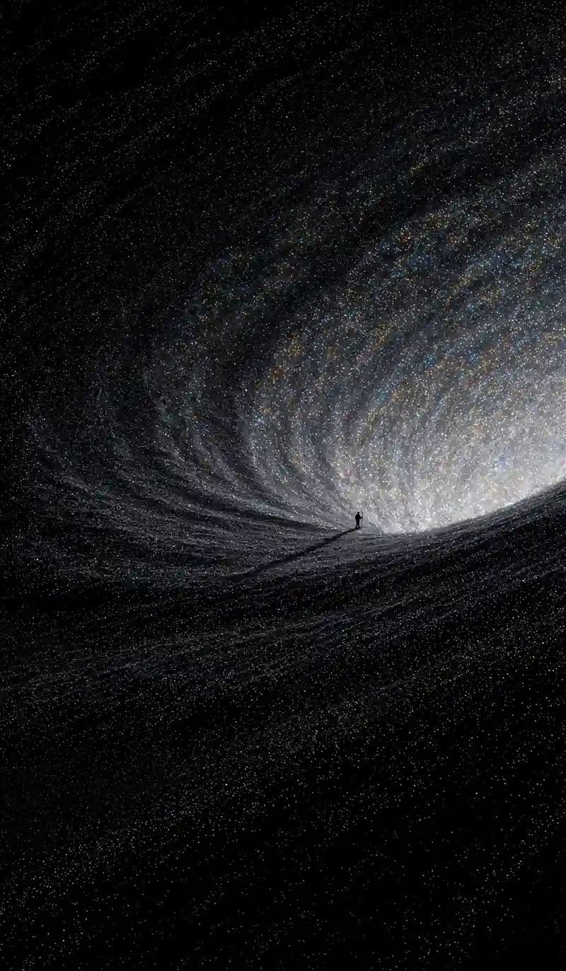 Hình nền vũ trụ huyền bí thiên hà rực sáng