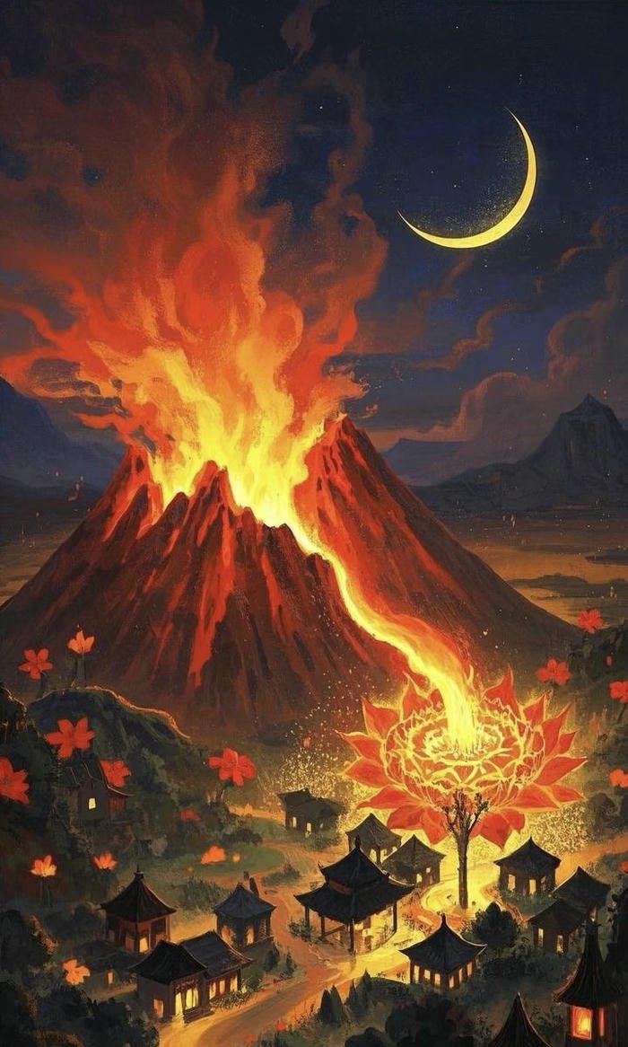 Hình phong thủy màu nóng