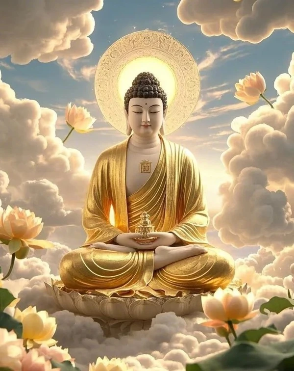 Hình tượng Phật an lành họa tiết tinh tế