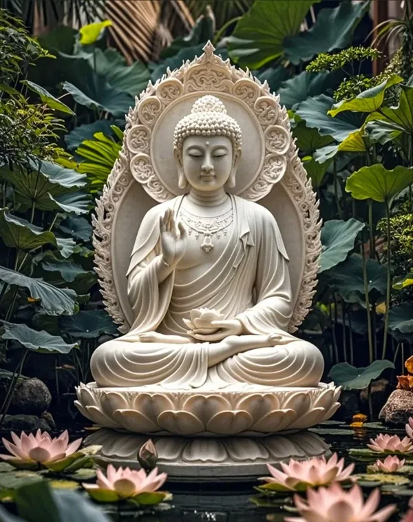 Hình tượng Phật an lành kết hợp nghệ thuật