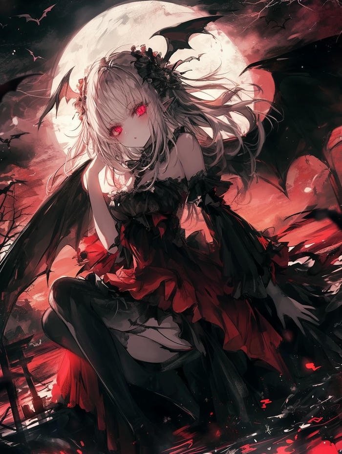 ảnh anime ác quỷ đen đỏ