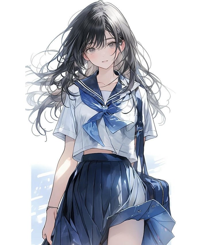 ảnh anime học sinh nữ đáng yêu