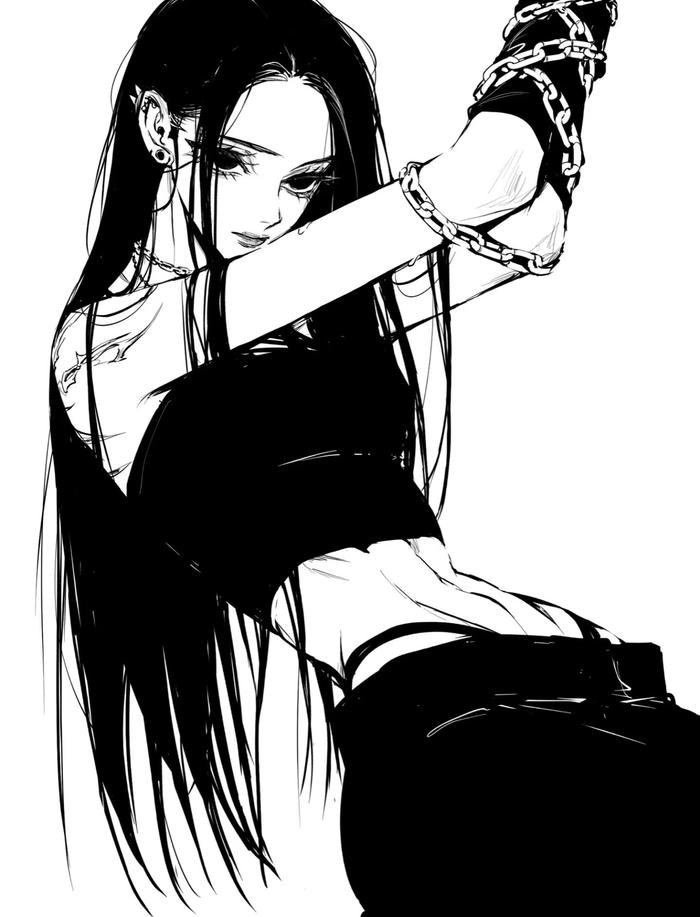 ảnh anime ngầu trắng đen cực nét ảnh anime ngầu trắng đen cực nét