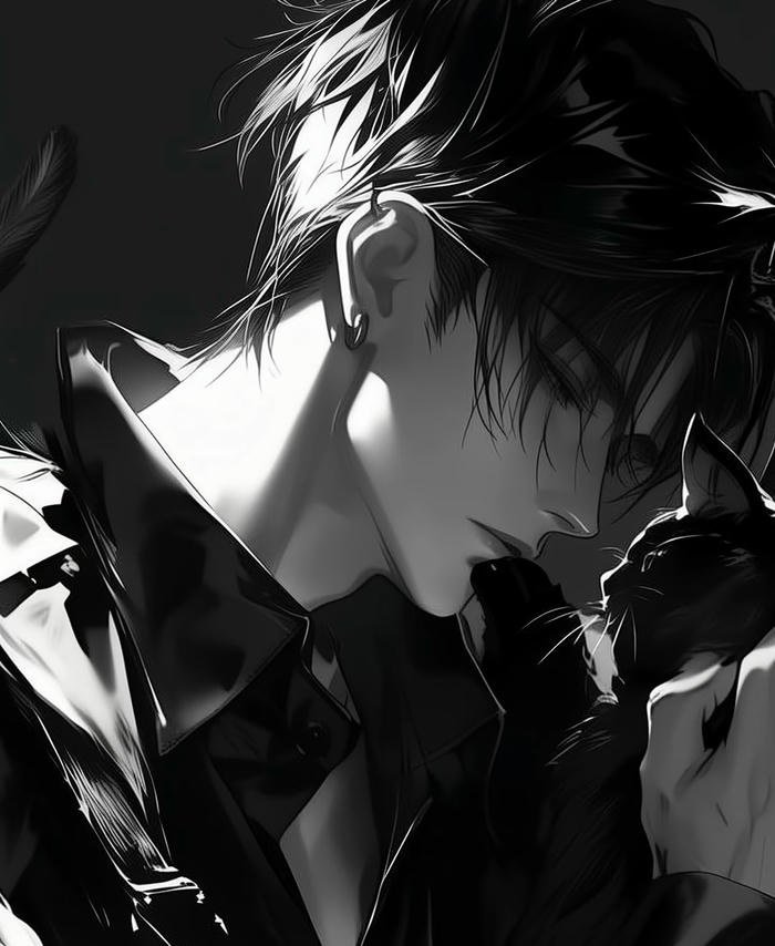 ảnh anime ngầu trắng đen trầm lắng ảnh anime ngầu trắng đen trầm lắng