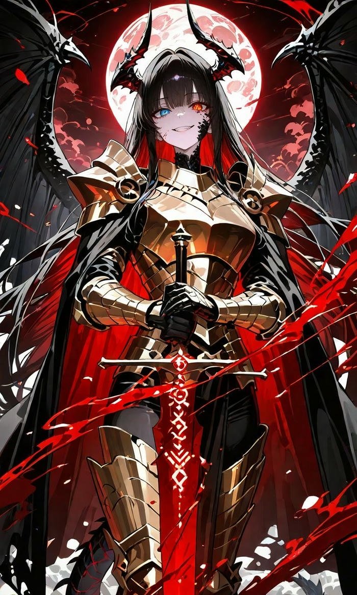 ảnh anime nữ chiến binh dark armor