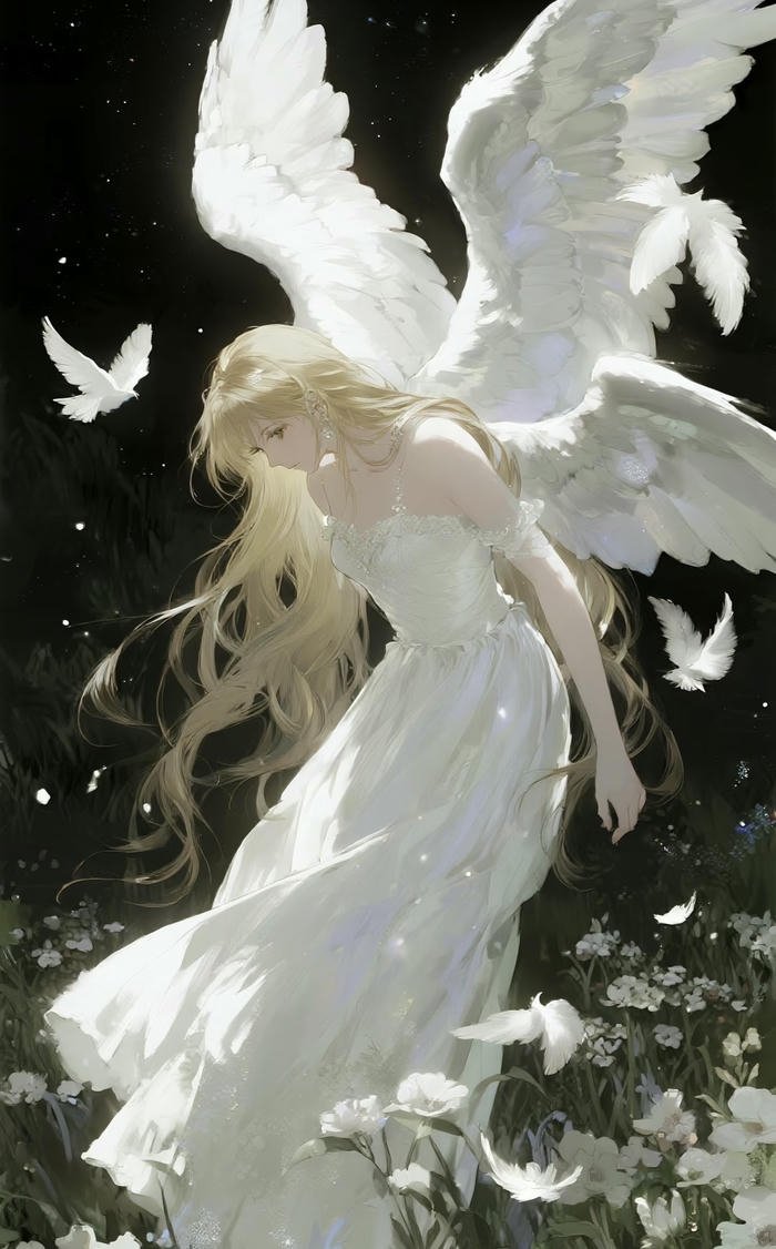 ảnh anime thiên sứ ánh sáng cute