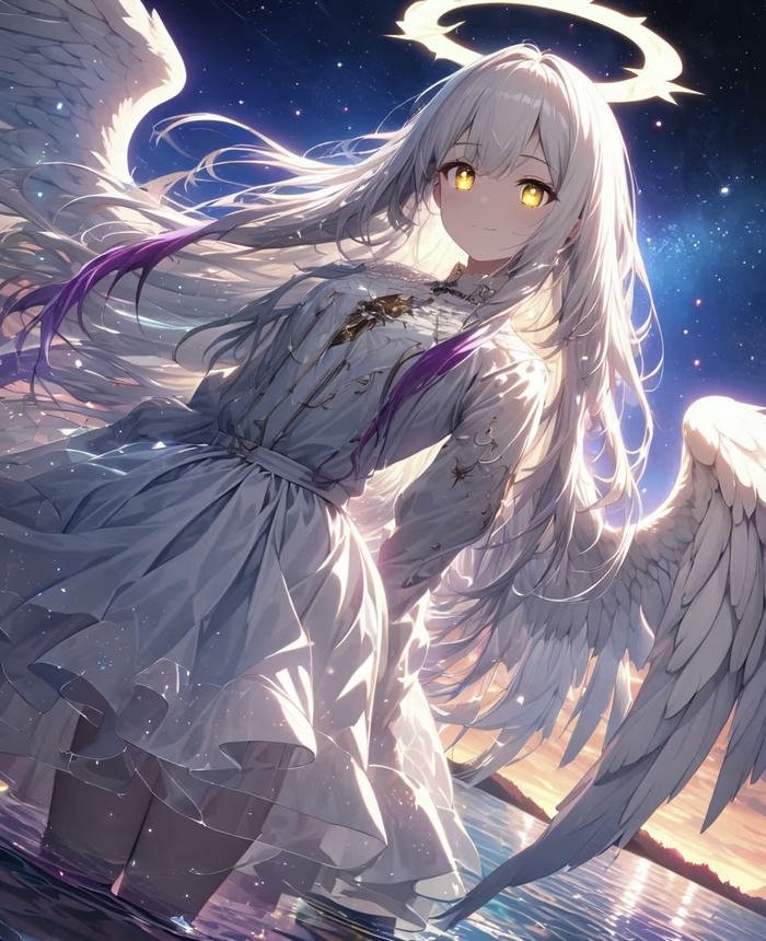 ảnh anime thiên sứ ánh sáng tỏa sáng