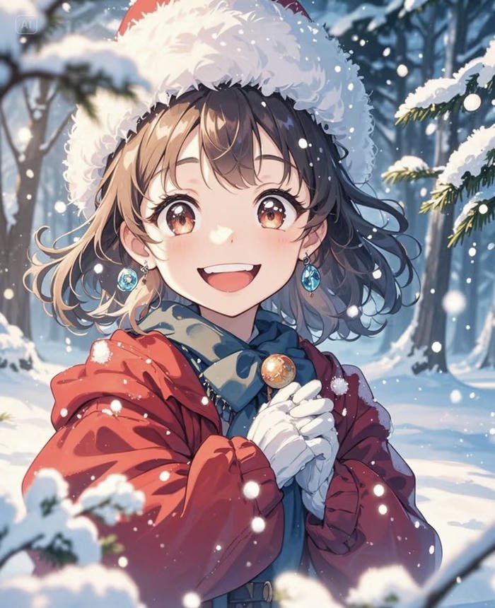 ảnh anime tuyết rơi ban đêm