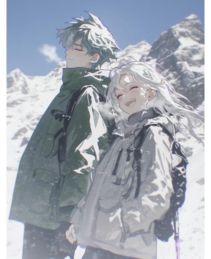 ảnh anime tuyết rơi cảm xúc