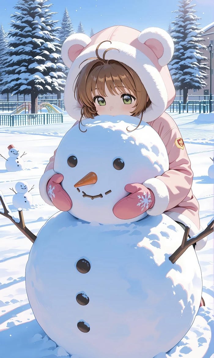 ảnh anime tuyết rơi dễ thương