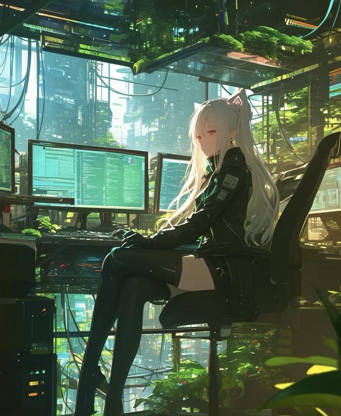 anh chàng hacker anime đang truy cập