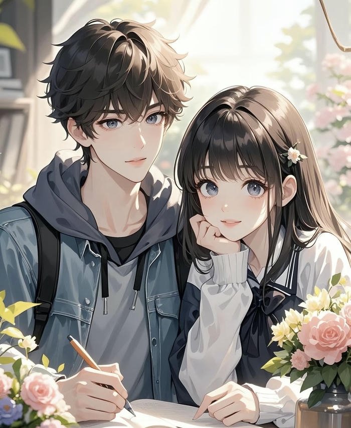 ảnh đôi hoạt hình cute