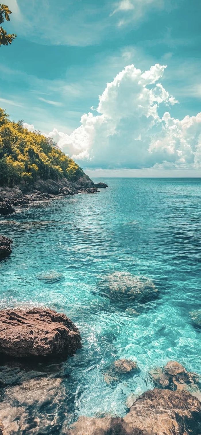 ảnh nền biển xanh không người