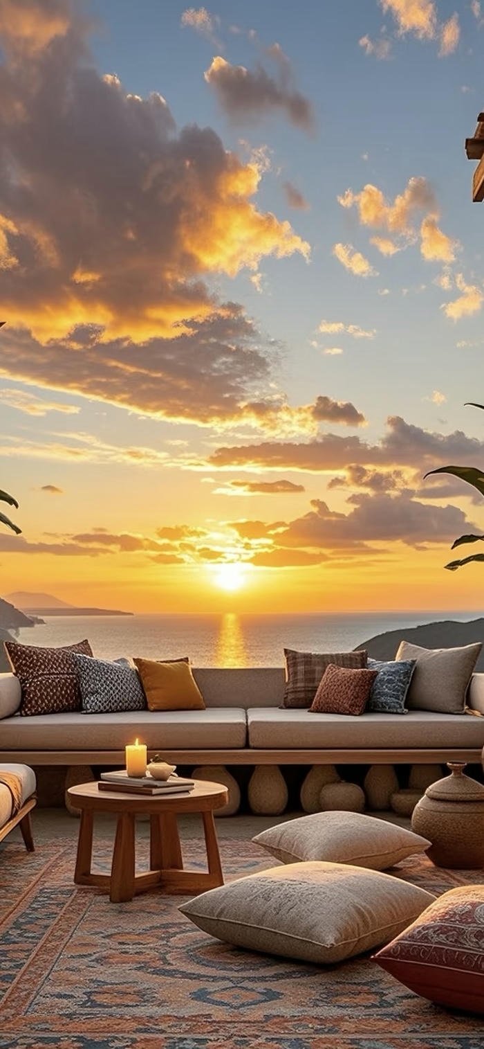 ảnh nền phong cảnh hoàng hôn chill