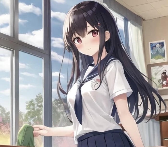 bức anime học đường buổi sáng