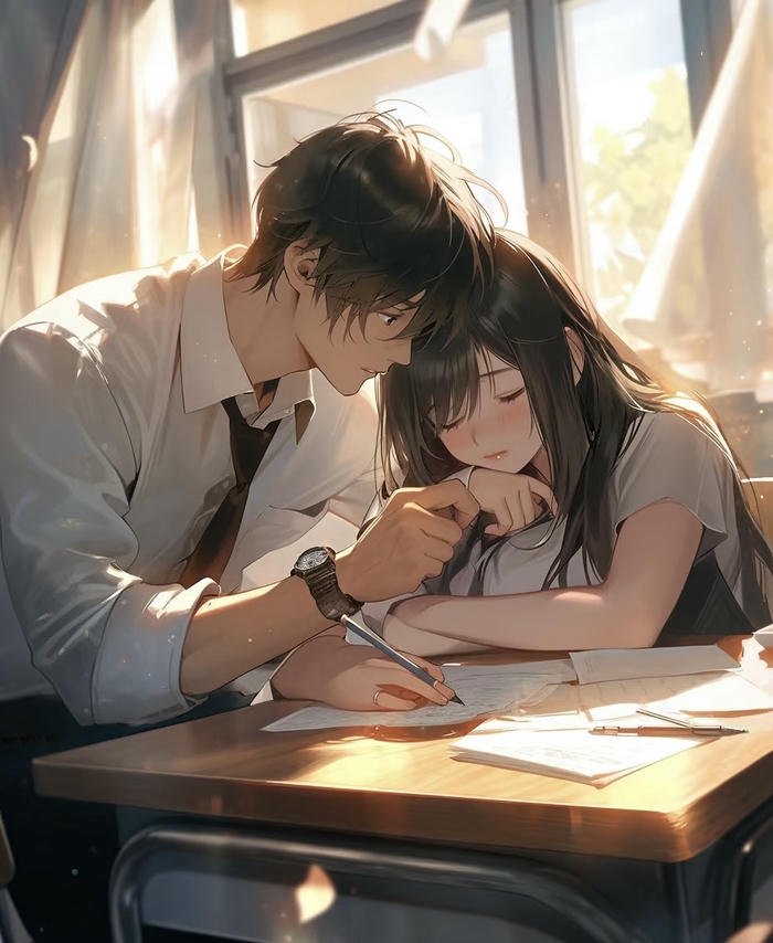 bức tranh học đường anime