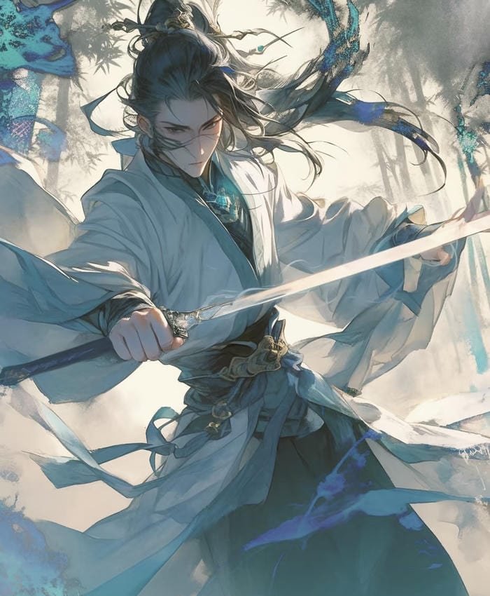 bức tranh kiếm hiệp anime