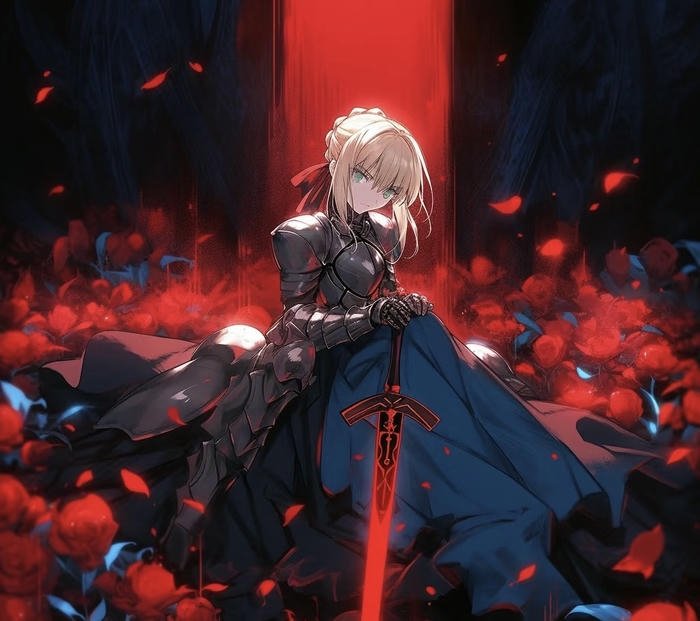 dáng ngầu anime kiếm sĩ bóng đêm