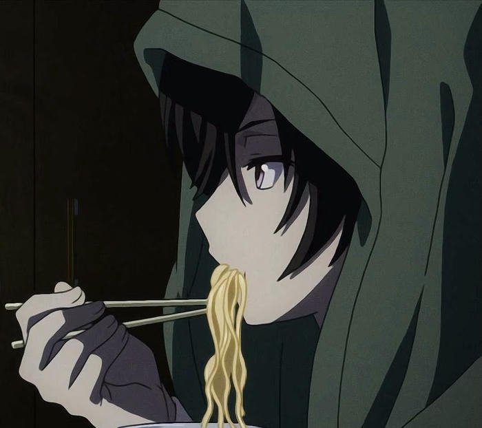 dáng ngồi lạnh trai anime