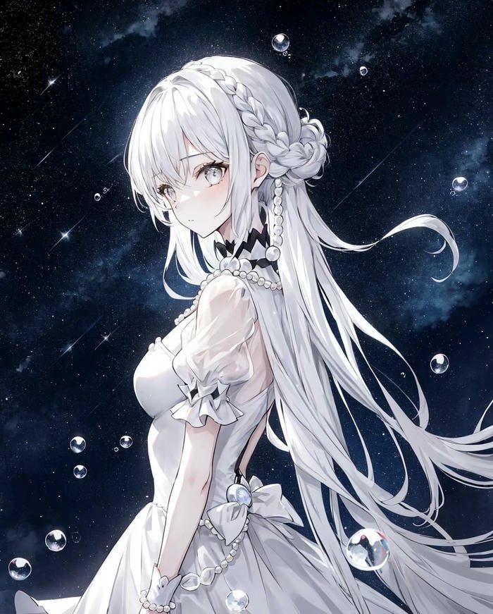 đôi mắt hài hòa cùng mái bạc