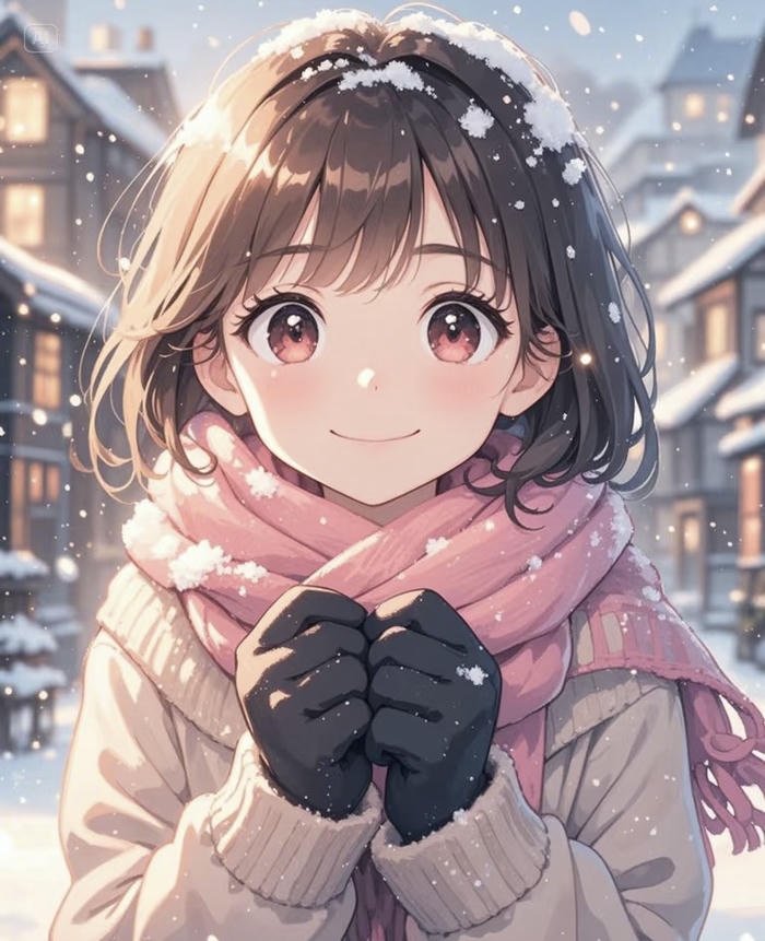 hình ảnh anime tuyết rơi lung linh