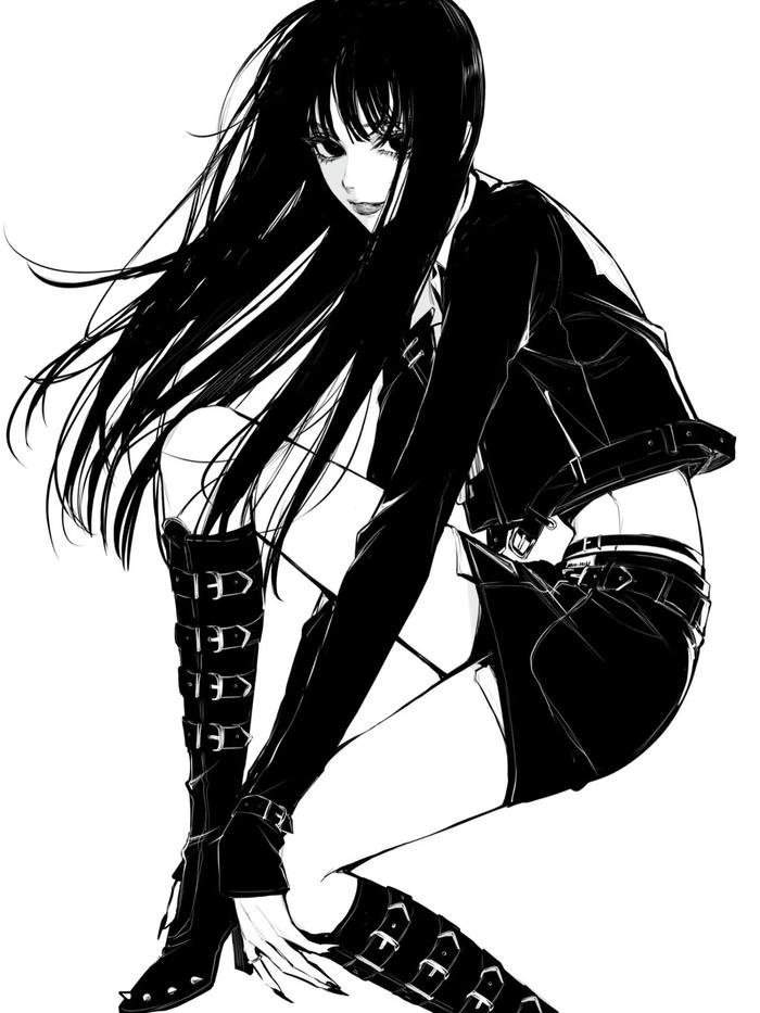 hình anime đen trắng ngầu mạnh mẽ